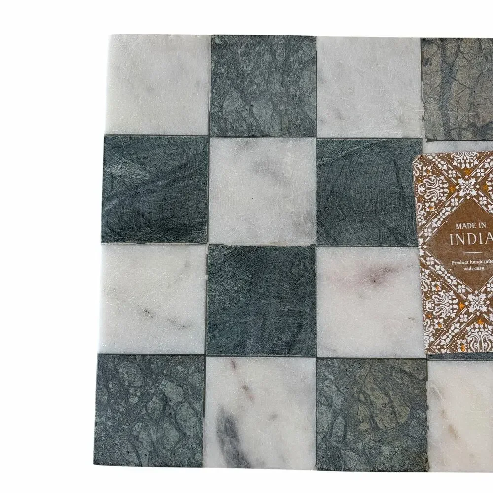 Handcrafted in India marble checkered